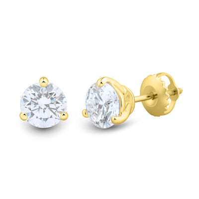 Lab Grown Diamond Martini Stud Earrings in 14K Gold (1 1/2 ct. tw.)