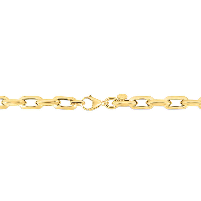 Fancy Link Chain Necklace in 14K Yellow Gold, 6.5MM, 18&rdquo; 
