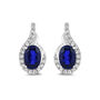 Lab Created Blue Sapphire Earrings with Lab Created White Sapphires in Sterling Silver
