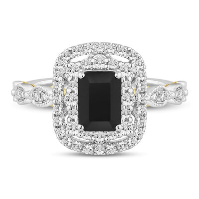 Priscilla Black and White Diamond Engagement Ring in 14K White Gold (1 1/4 ct. tw.)