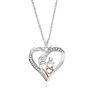 1/10 ct. tw. Diamond Heart Pendant in Sterling Silver &amp; 10K Rose Gold