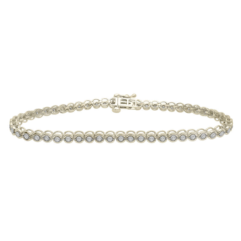 Diamond Faux Bezel Line Bracelet in 10K Yellow Gold &#40;1/2 ct. tw.&#41;