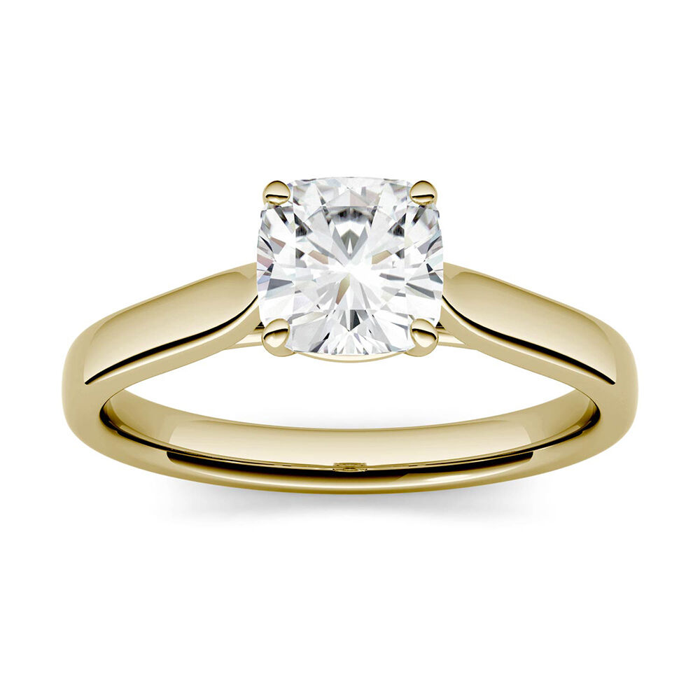 Floral Diamond Halo Forever One Moissanite Engagement Ring - Flor –  Moissanite Rings