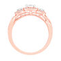Three-Stone Halo Engagement Ring with Illusion Settings in 10K Rose Gold &#40;1/4 ct. tw.&#41;