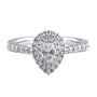Lab Grown Diamond Pave Pear-Shaped Engagement Ring in 14k white gold &#40;1 ct. tw.&#41;