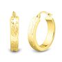 Textured Hoop Earrings in 14K Yellow Gold