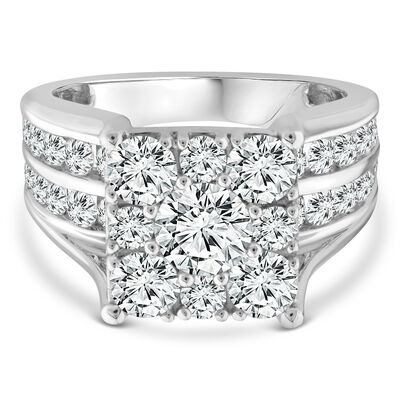 Lab Grown Diamond Engagement Ring in 10K White Gold (3 ct. tw.)