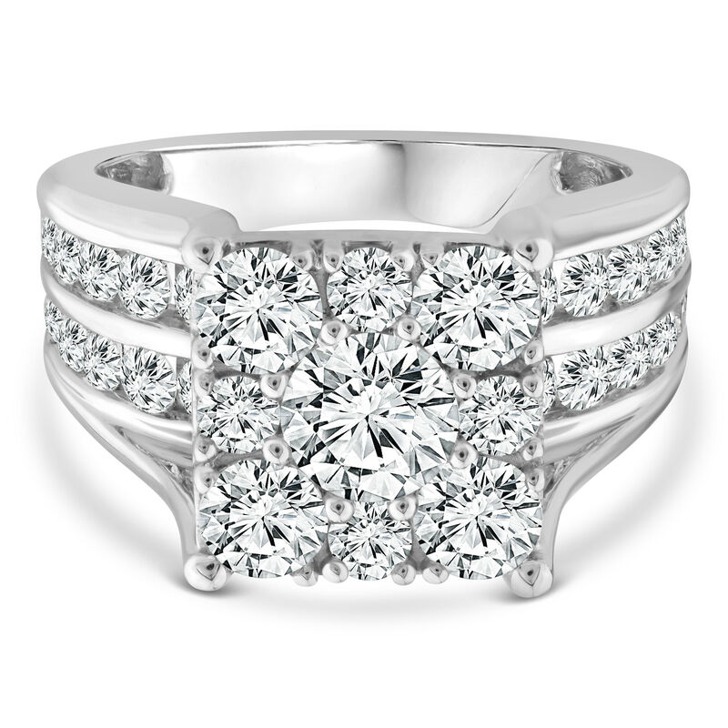 Lab Grown Diamond Engagement Ring in 10K White Gold &#40;3 ct. tw.&#41;