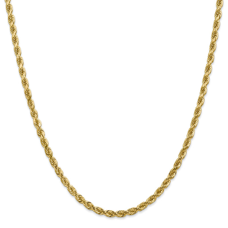 Diamond Cut Rope Chain in 14K Yellow Gold, 28&quot;