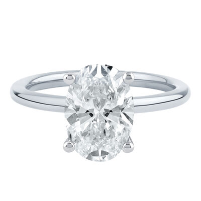Lab Grown Diamond Oval Solitaire Engagement Ring in 14K Gold (3 ct.)