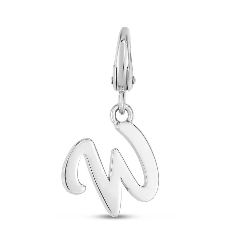 Letter W Charm in Sterling Silver