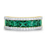 Lab-Created Emerald &amp; Lab Grown Diamond Band in 10K Yellow Gold &#40;3/8 ct. tw.&#41;