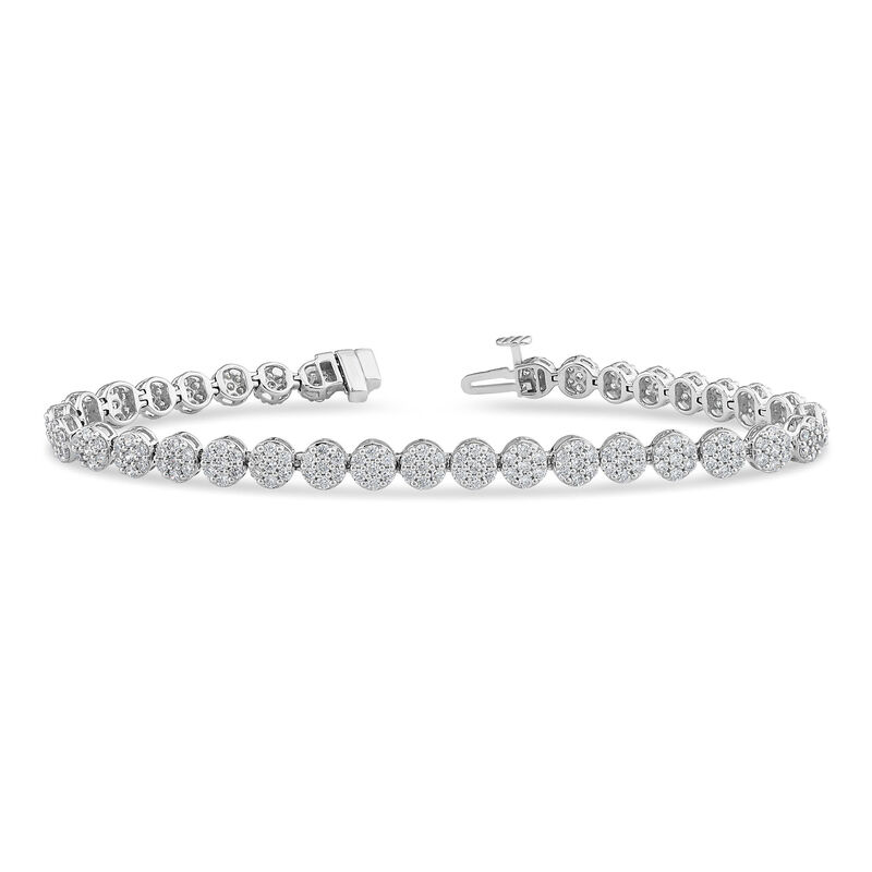 Lab Grown Diamond Cluster Bracelet in 10K White Gold &#40;3 ct. tw.&#41;