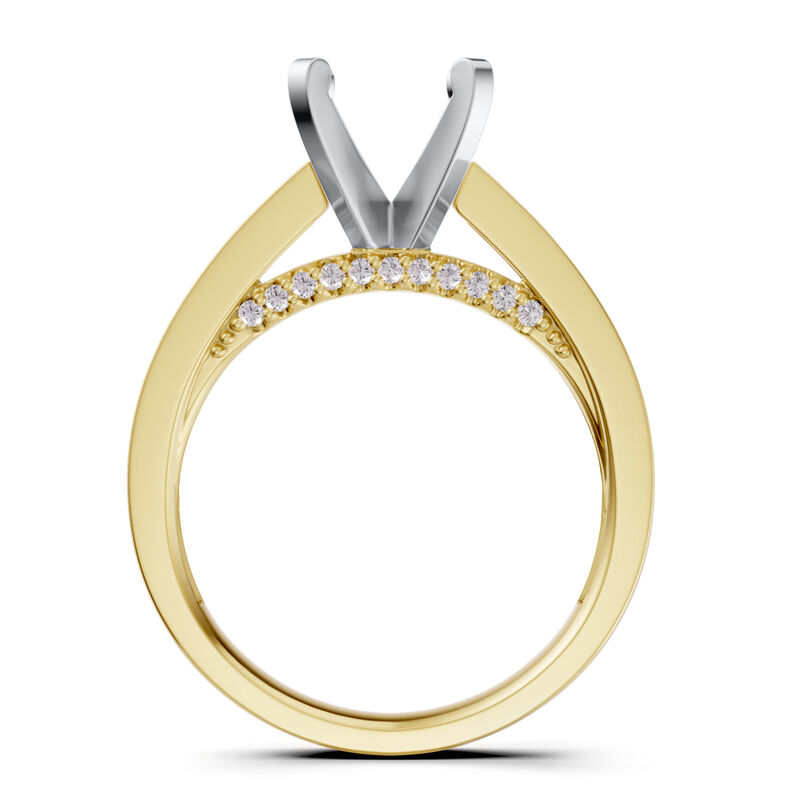 Lab Grown Diamond Semi-Mount Engagement Ring in 14K Yellow Gold &#40;1/10 ct. tw.&#41;