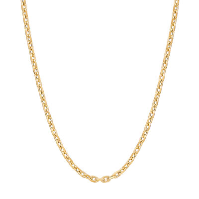 Hollow Link Chain in 14K Yellow Gold