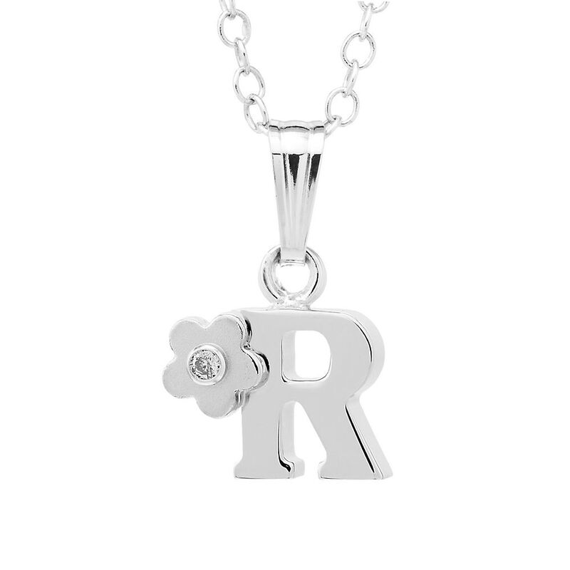 Children&#39;s Initial R Pendant in Sterling Silver