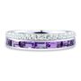 Amethyst &amp; Lab-Created White Sapphire Stack Ring in Sterling Silver