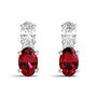 Lab Created Ruby Earrings with Lab Created White Sapphires in Sterling Silver