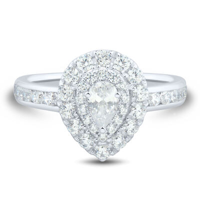 Pear-Shaped Diamond Engagement Ring in 14K Gold (1 ct. tw.)