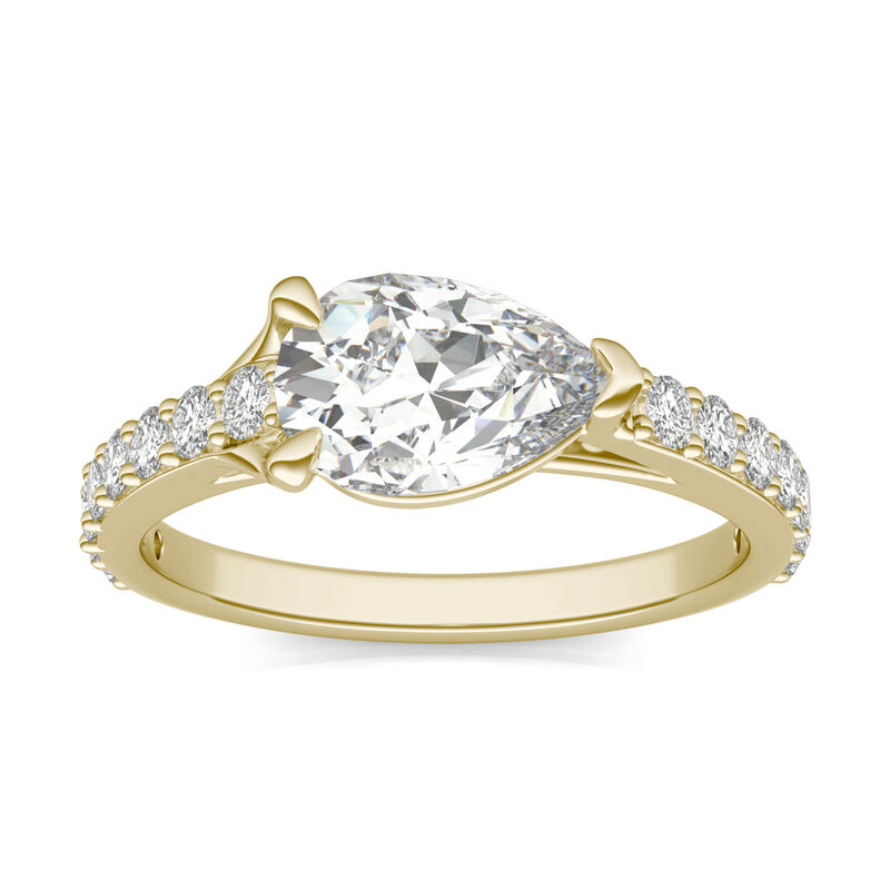 Lab-Created Moissanite East-West Engagement Ring in 14K Yellow Gold &#40;2 ct. tw.&#41;