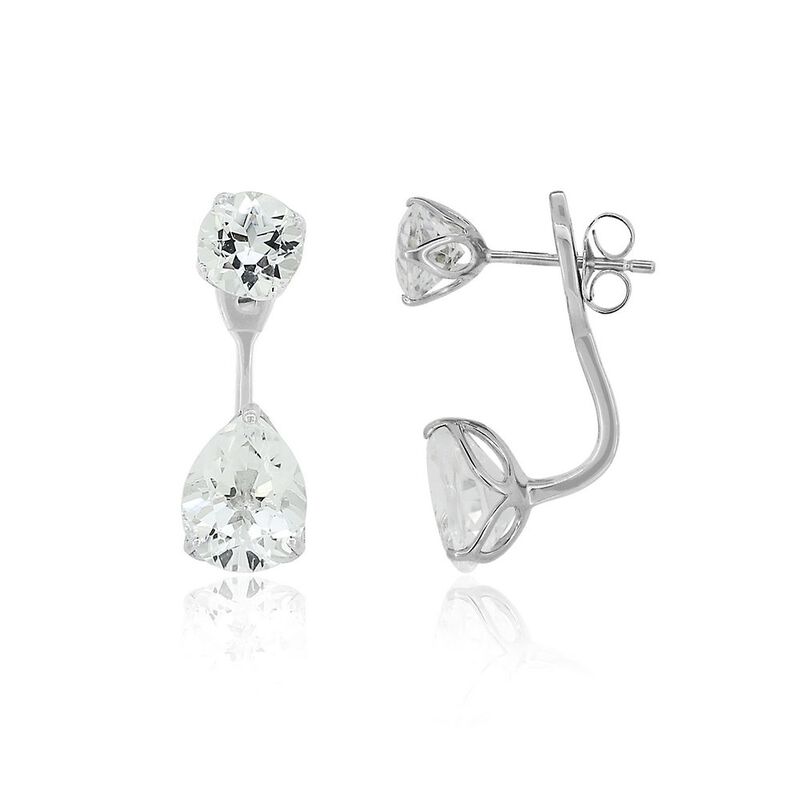 Lab Created White Sapphire Earrings in Sterling Silver
