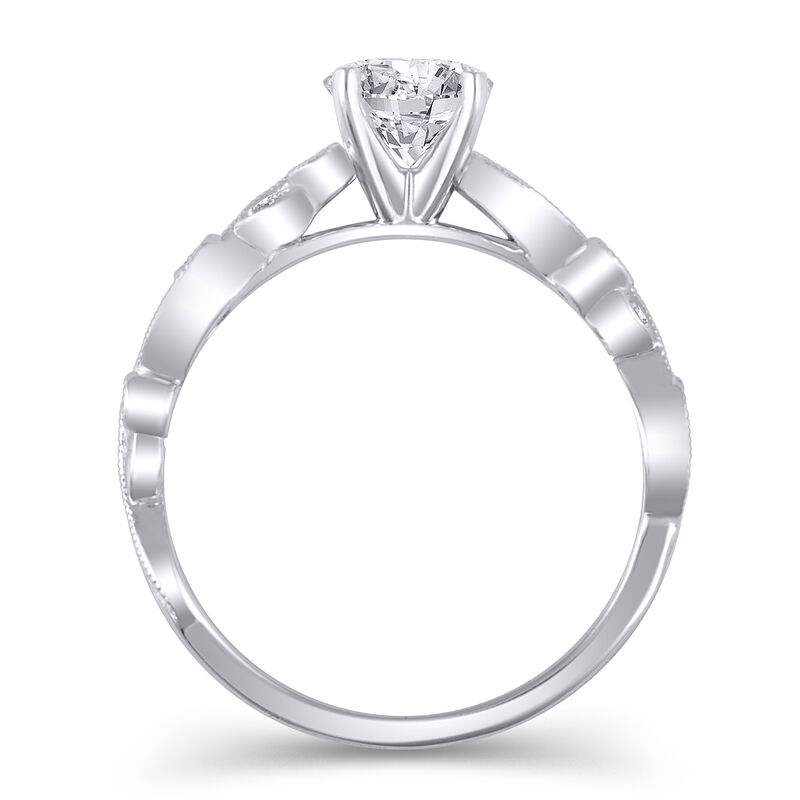 Diamond Accent Semi-Mount Engagement Ring in 14K White Gold &#40;Setting Only&#41;
