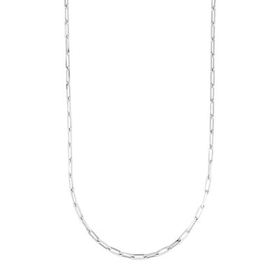 Adjustable Paperclip Chain Necklace in Sterling Silver, 1.8mm, 22”