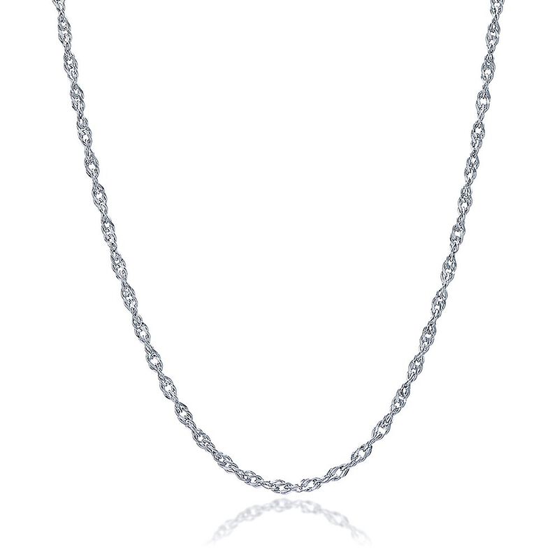 Singapore Chain in Sterling Silver, 20&quot;