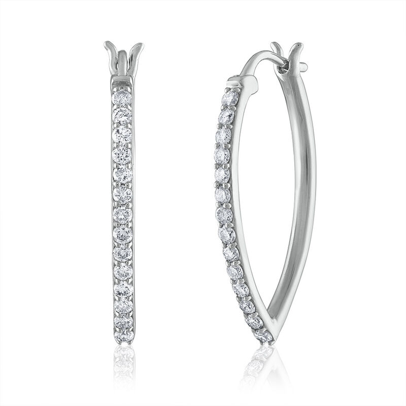 Diamond Hoop Earrings in 10K Gold