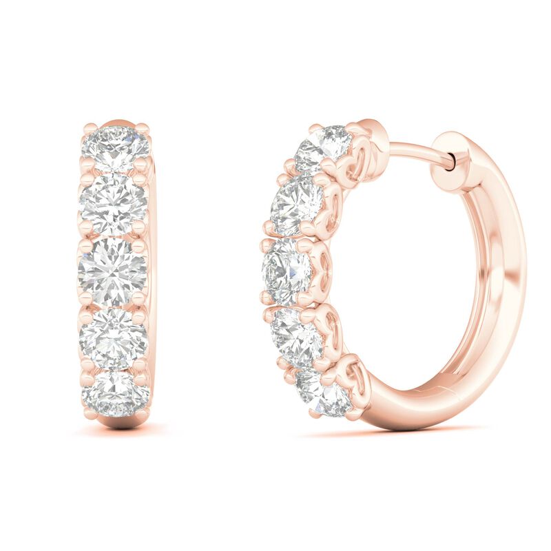 Diamond Hoop Earrings in 10K Rose Gold &#40;1 ct. tw.&#41;