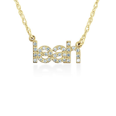 personalized diamond nameplate necklace (3-5 letters)