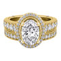 Fran Lab Grown Diamond Oval-Shaped Halo Bridal Set in 14K Yellow Gold &#40;3 1/2 ct. tw.&#41;
