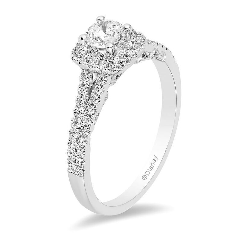 Enchanted Disney Cinderella 3/4 ct. tw. Diamond Engagement Ring in 14K White Gold