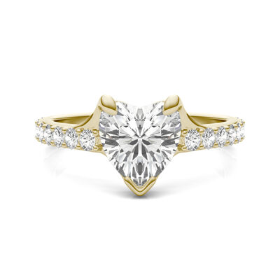Lab-Created Moissanite Engagement Ring in 14K Yellow Gold (2 1/4 ct. tw.)