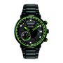 Satellite Wave GPS Freedom Green Men&rsquo;s Watch in Black Ion-Plated Stainless Steel