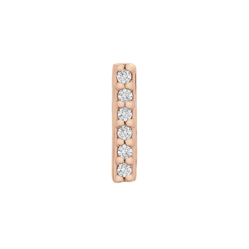 Single Diamond Stud Earring Bar in 10K Rose Gold