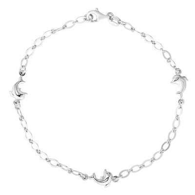 Dolphin Anklet in Sterling Silver