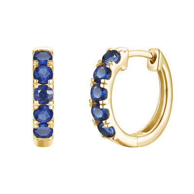 Gemstone Hoop Earrings in 10K Gold
