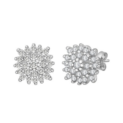 Diamond Burst Earring in Sterling Silver (1/2 ct. tw.)