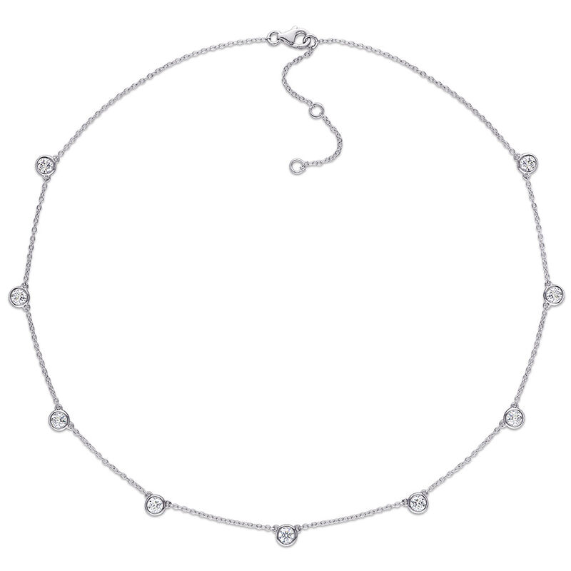 Moissanite Station Necklace, Sterling Silver (2 1/4 ct. tw.)
