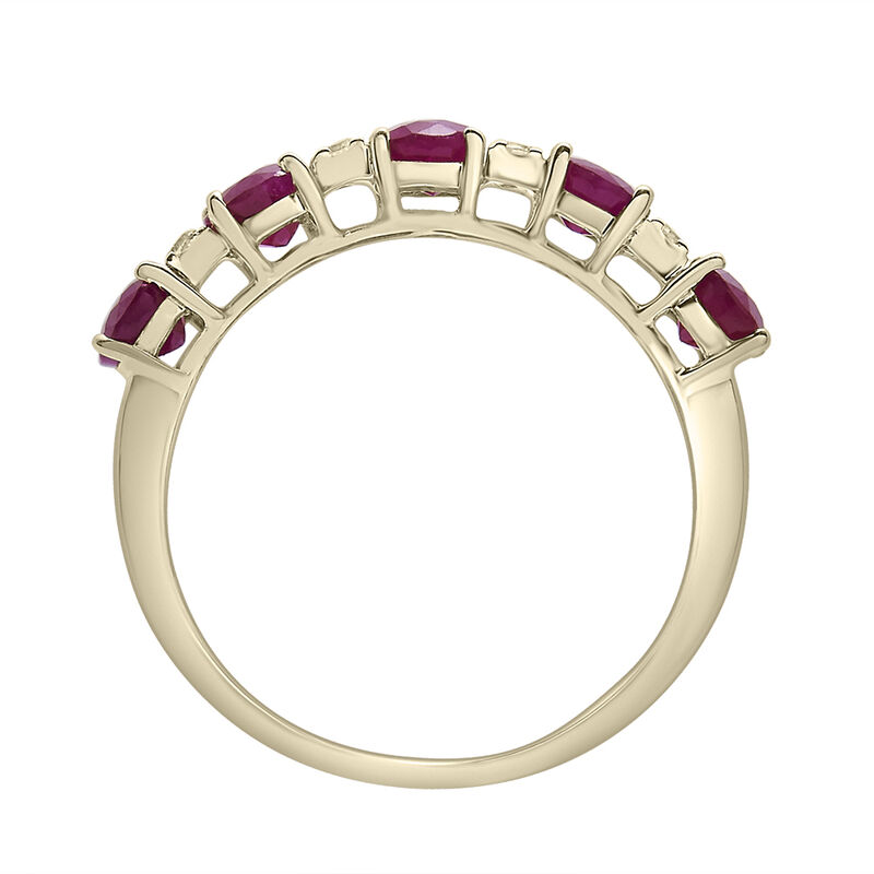 Ruby &amp; Diamond Accent Band in 10K Yellow Gold