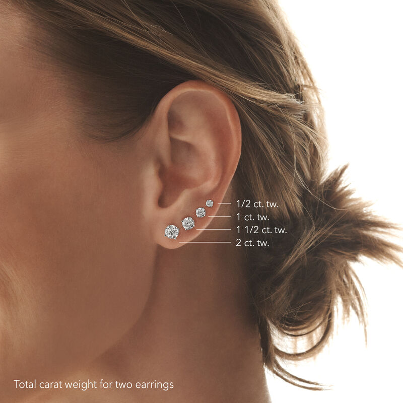 Princess-Cut Diamond Stud Earrings in 14K White Gold &#40;1/2 ct. tw.&#41;