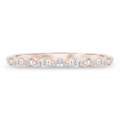Round and Marquise-Cut Diamond Anniversary Band in 14K Gold (1/4 ct. tw.)