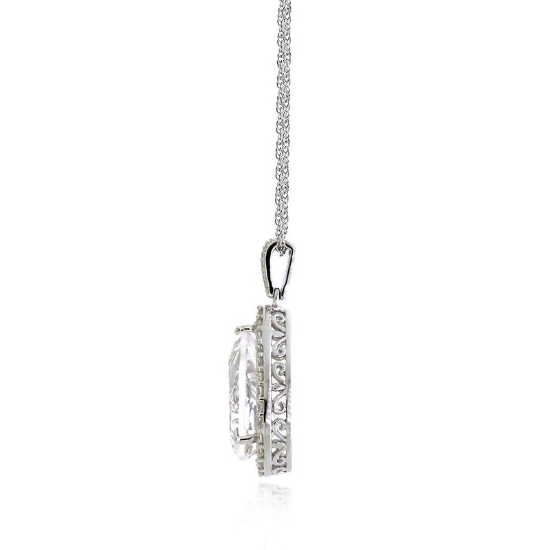 Lab Created White Sapphire Pendant in Sterling Silver