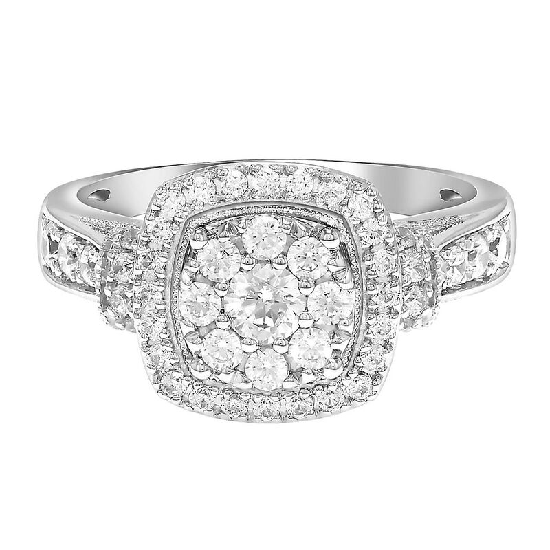 1 ct. tw. Diamond Engagement Ring in White 10K Gold Helzberg Diamonds