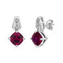 Lab Created Ruby &amp; Diamond Pendant &amp; Earring Boxed Set in Sterling Silver