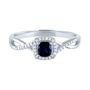 Sapphire &amp; Diamond Promise Ring in 10K White Gold