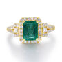 Limited Edition Emerald-Cut Emerald &amp; Diamond Ring in 14K Yellow Gold &#40;1/2 ct. tw.&#41;