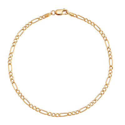 Figaro Link Bracelet in 14K Yellow Gold