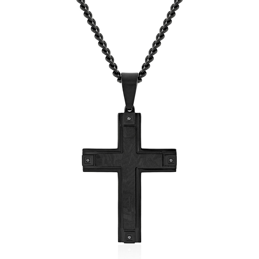 555Jewelry Stainless Steel Pendant Black Cross Necklace for Men, Mens Cross  Necklace, Cross Chain for Men, Black Rope Necklace, Boys Cross Necklace -  Adjustable Leather Cord Rope | Amazon.com